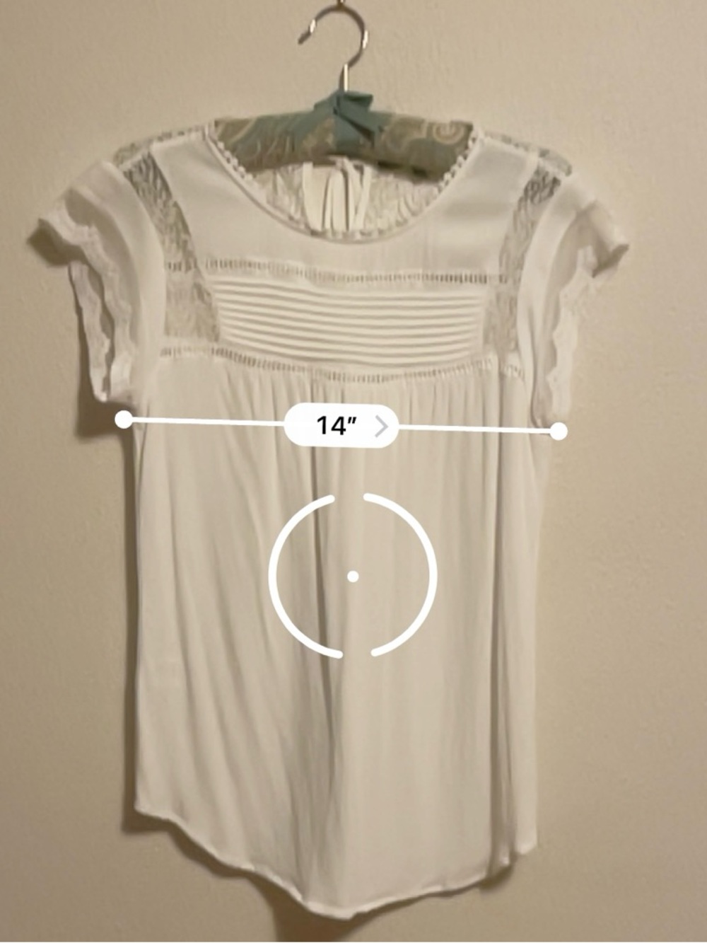 Daniel Rainn Cream Lace-Trim Cap Sleeve Blouse - Picture 9 of 9